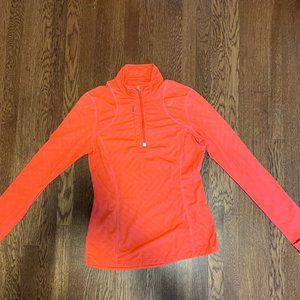 Asics running quarter zip women's M fluorescent salmon color